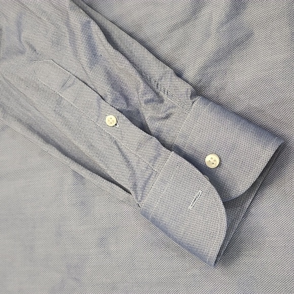 Armani Collezioni Luxury Men's Blue XL Button Up Dress Shirt - Picture 3 of 7